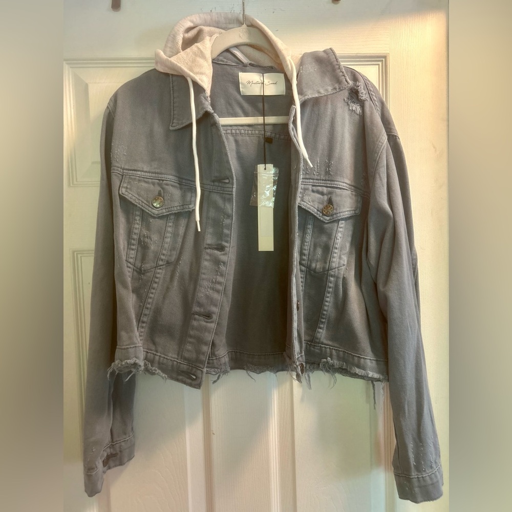 Mustard Seed Jean Jacket with Removable Hood